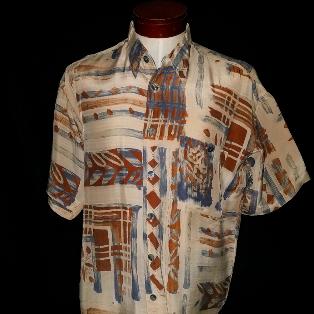 Haupt Mens Hipster Disco Abstract Casual Shirt